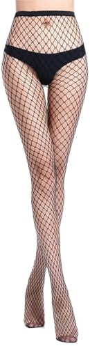Sufune Medias de Rejilla Negras de Cintura Alta, Pantimedias Elástico Malla Sexy para Forma Unas Piernas Impecables