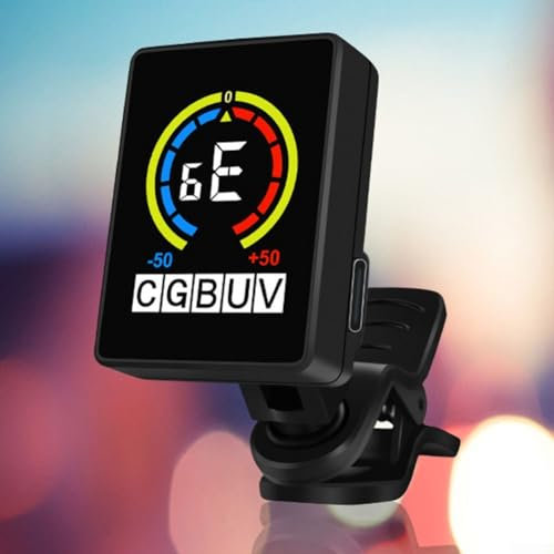 Guitar Tuner, Guitar Clip On Tuner with 360º Swivel LCD Color Display, USB Charging Guitar Tuner For Acoustic Electric Guitar Bass Mandolin