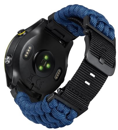 BINLUN Kompatibel mit Garmin Armband 20mm 22mm 26mm, Geflochtene Paracord Nylon Armbänder Passt für Quickfit Militär Sports Ersatzarmband für Forerunner/für Instinct/für Fenix Herren