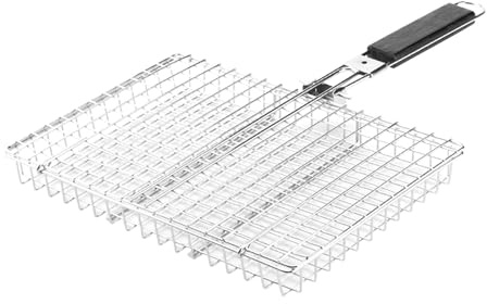 ＡＷＨＡＯ Grillkorb mit Holzgriff, Langlebiger Grill Fisch Grillkorb, Grill Clip