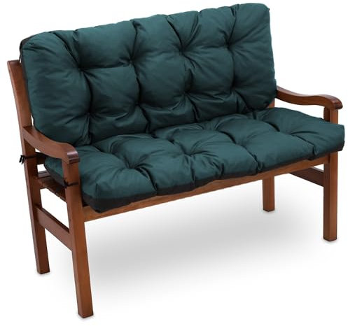 Amazinggirl Bankauflage Sitzkissen Outdoor Hollywoodschaukel Kissen 120 x 100 cm - Sitzpolster Bank Polster für Sitzbank Gartenbank und Paletten Bankkissen Indoor und Outdoorkissen Grün