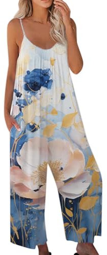Vasreyy Arbeitsoverall Damen Romper kostüm Overall Aus Kunstleder Beige Hosenanzug Modern Rompers Latzhose Pink Jumper Sommer Jumpsuit(XXL, Blue)