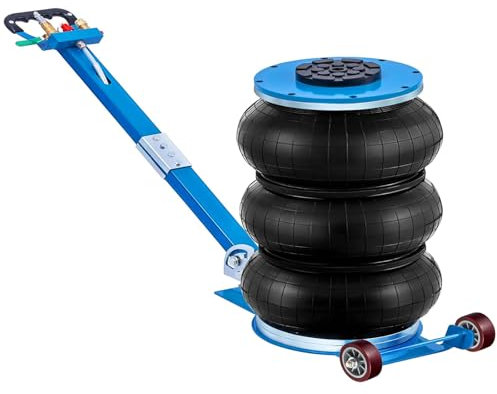 CXRCY Air Jack, 5 Tonnen pneumatischer Wagenheber, Airbag-Wagenheber mit verstellbarem langem Griff, 4,989 kg Kapazität, schnelles Anheben bis zu 40,6 cm für Autos, LKWs (blauer