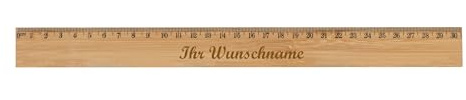 Holz-Lineal aus Bambus mit Namensgravur - Länge: 30cm