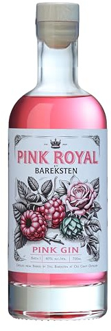 Pink Royal Gin by Bareksten | Hergestellt in Norwegen | Produziert mit lokalen Zutaten aus der Region Bergen | 700ml | 40% vol.
