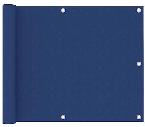 FOZICV Garten Sichtschutz 75x500 cm mit Ösen Balkonbespannung UV-Schutz Balkonverkleidung Windschutz Wasserfest Balkonabdeckung Balkonsichtschutz mit Kordel Blau Oxford Gewebe
