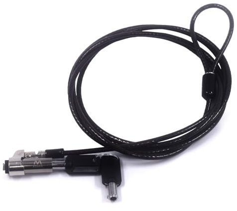 Ewent Laptop Padlock With NanoSaver Key, Security Cable for Tablets and Smartphones With Nano Slot, Cleat Lock Technology & Cut Resistant Carbon Steel, 1.8 Metre