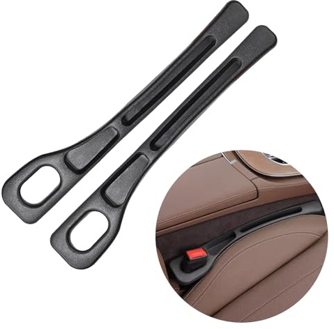 LUHOCIY 2 Pièces Combler les Lacunes du Coussin Siege Voiture, Remplissage de Siège Auto, Remplissage de Siège de Voiture Convient pour un Espace de Rangement Supplémentaire Dans la Véhicule (Noir)