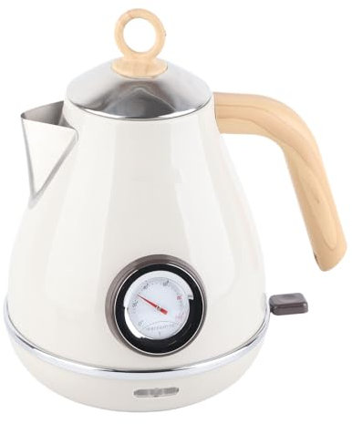 Bouilloire Électrique,7 L avec Affichage de Température Et Contre L’Ébullition à Sec design Rétro Motif Bois pour Cuisine Moderne