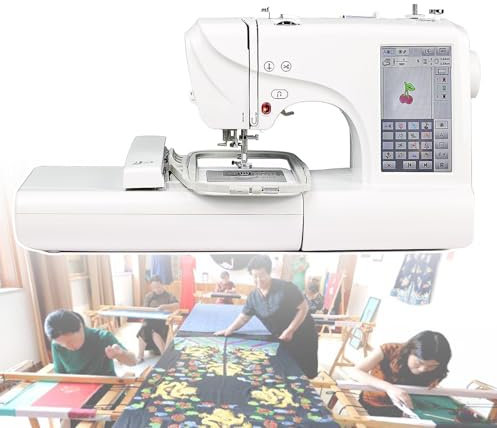 CASEGO Kommerzielle Stickmaschine, mit 158 ​​integrierten Stickereien + 30 Mustern, computergesteuerte Nähmaschine, LCD-Touchscreen, USB-Muster- und Stichimport