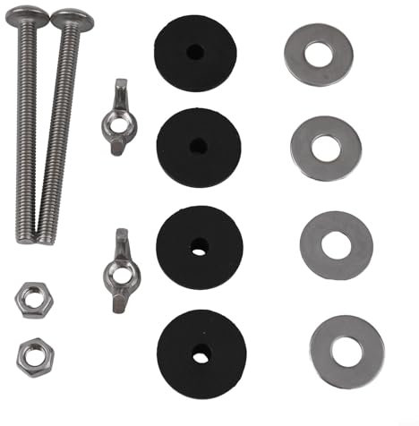 Zeroupshop Kit di bulloni per serbatoio WC, viti per serbatoio WC, 2 bulloni per serbatoio WC, viti per serbatoio WC, viti per cassetta e bullone per WC (1 set)