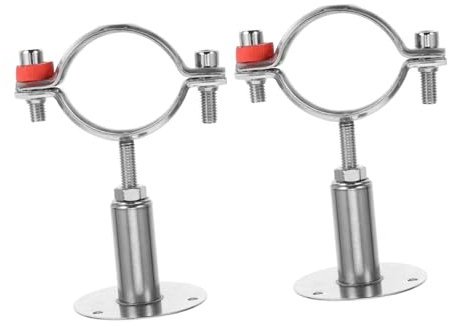 MUCKLILY 2pcs Water Pipe Clamp Stainless Steel Adjustable Pipe Support Bracket Ceiling Mount for Diameter Tube