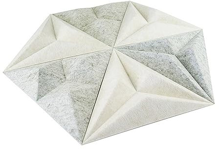 SAeWare Soundproof Panels Hexagon Studio Absorption Panels Sound Absorbing Foam High Density Echo Sound Absorber, 3D Beveled Edge Decorative Wall Panels (Style3)