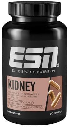 ESN Kidney Capsules, 90 Kapseln, mit Pflanzenextrakten, Zink, Mangan, Kupfer und Selen - made in Germany