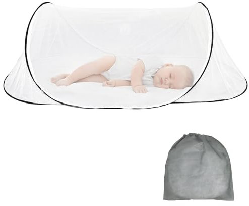 Spetsbst Moskitonetz Pop Up 200 x 80 x 56 cm Faltbares Reise Moskitonetz Bett Campingzelt Mosquito Netz für Zuhause und Camping Geeignet
