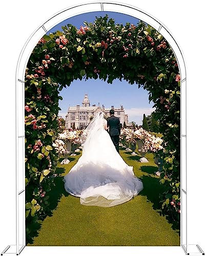 Arche de jardin en métal pour plantes grimpantes, arche de mariage pour pelouse, terrasse, jardin, 180 x 220 cm, large structure métallique robuste, noir/blanc/vert, 1,2 m x 2,2 m