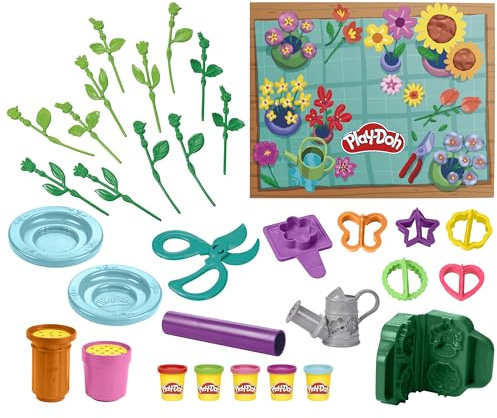 Play-Doh Flower Shop Playset, 27 Garden Toy Accessories, Easter Gifts for Boys and Girls, Kids Arts & Crafts, 3+ (Amazon Exclusive)