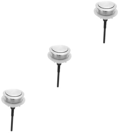 Lurrose 3 Stück Toilettentankschalter Toilettentaste Toilettentankknopf spülen eins Druckknopf für den Spülkasten WC-Ersatzknopf Toilettenspültaste WC-Taster Abs Silver