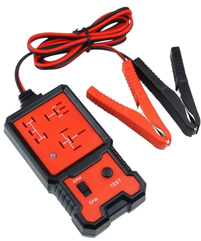 Testeur de relais de voiture : 12/24 V pour batterie de voiture avec clips, testeur de relais portable professionnel, outil de diagnostic pour bateau, moto, outil de diagnostic de relais pour