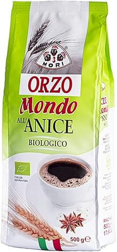 Tre Mori Orzo all'Anice Biologico Naturale Tostatura Artigianale Bevanda Naturale Senza Caffeina, Calmante e Digestivo - Confezione da 6 x 500gr