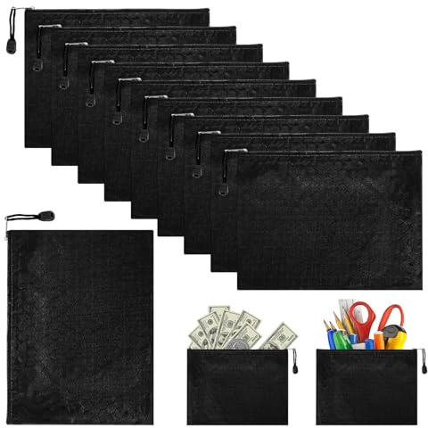 wlsvega 10 StüCk Banktasche - Geldmappe - Geldtaschen - 23cm X 17,8cm, Wasserdichtes Oxford-Gewebe, FüR Bargeld, Quittungen, Karten und Andere Kleine GegenstäNde