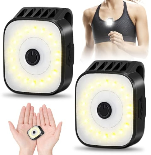 lampe de course avec clip, 2 Pièces Lumière de Course à Clip, Jogging Lampe à Clip, LED Clip Running Light, Lumière de Sécurité Réfléchissante, Lampe Running Portable, pour Course de Nuit, Coureurs
