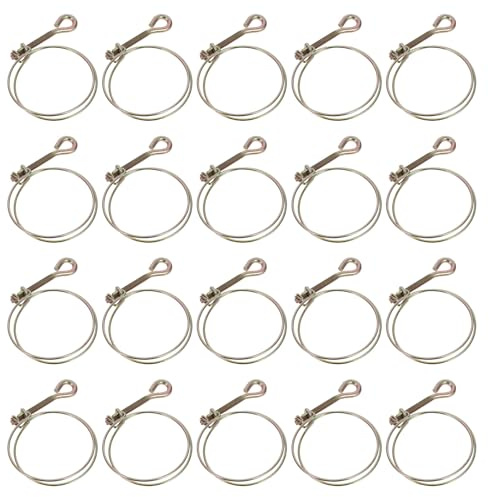 Tofficu 20pcs Double Wire Hose Clamp 2.5 Inch (67mm) Adjustable Metal Pipe Clips with Handle for Plumbing Repair and Water Pipe Securing