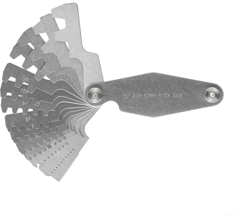 Per Acme 30° Calibro filettatura vite per misurazione passo metrico (2P – 20P, 14 lame in acciaio inox T-Thread Gauge) – Strumento di ispezione per la lavorazione dei metalli