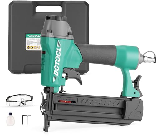 18-Gauge 3/8-Inch to 2-Inch Pneumatic Brad Nailer Compatible with Any Air Compressor,for Carpentry, DIY,Woodworking