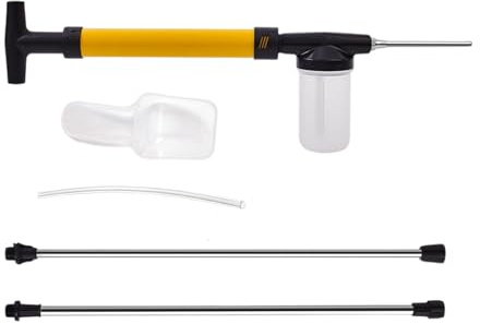 Genérico Plumero de Polvo de diatomeas, aplicador de aspersor de Mano, Herramienta de 2 Polos con Alcance Extensible, Dispositivo de Polvo de, Accesorio de Control de plagas con diseño ergonóm