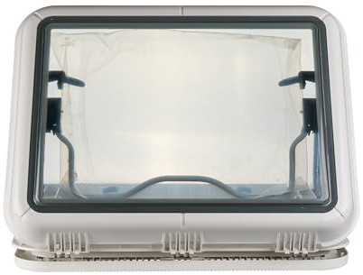 Dachluke 70x50cm Dachhaube LED mit Zwangsbelüftung Insektenschutz Einfassrahmen