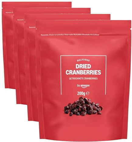 by Amazon Mirtilli Rossi Disidratati 200g (Confezione da 4)