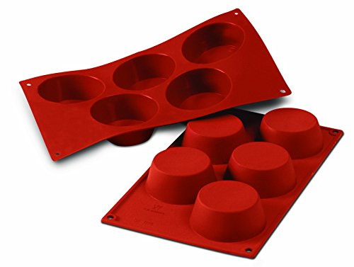 silikomart | SF0024 Silikonform für MUFFIN Monoportionen, Antihaft, 5 Kavitäten, 1er Pack Kuchenform, Ø 81 h 32 mm, Made in Italy