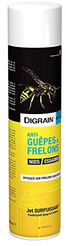 Aérosol insectiside à effet choc foudroyant Digrain produit Anti-Guêpes et Frelons (600 ml)