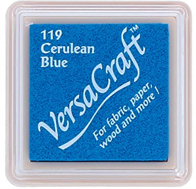 Tsukineko Versacraft Stempelkissen, Zitronengelb, klein, blau, 3.4 x 3.4 x 2 cm
