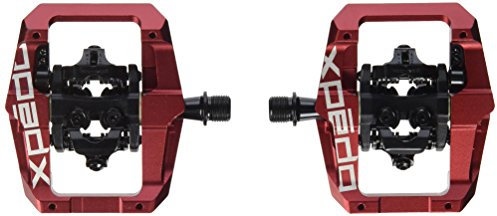 XPEDO GFX Clipless Platform Bicycling Pedals | Dual-Sided Engagement, 6061 CNC Aluminum Body, Cromoly Spindle, Latitude Entry System | Red