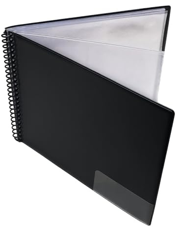 Marschmappe/Notenmappe mit Folientaschen und Beschriftungstasche (15 Taschen) Taschenformat 14,5 x 18,5cm querformat