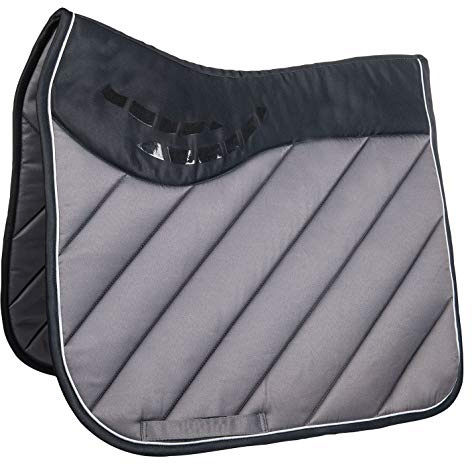 HKM 4057052192821 Saddle Cloth Parma-9591 Grey/Black Pony Dressage
