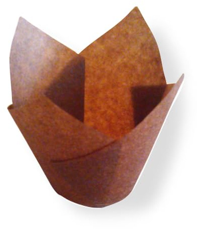 García de Pou 180.69 - Pirottini Muffin 'Tulip' 50 G/M2 17,5X17,5 Cm Marrone Pergamana Antigrassi - 200 unità