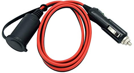 Carviya 16AWG Heavy Duty Pure Copper Car Cigarette Lighter Car Power Extension Cord Socket 12V/24V For Car Tire Inflator Cleaner Male Female Socket Adapter (10ft)