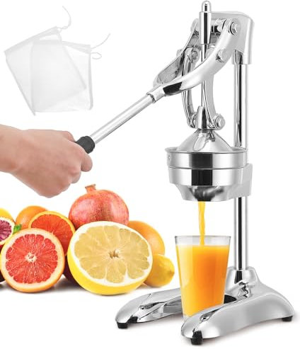 Moongiantgo Dual-Mode Gewerblicher Saftpresse Manuell, Professionelle Zitronenpresse mit Müheloser Hebelarm, Ergonomische Orange Granatapfel Limette Wassermelone Frucht Handpresse