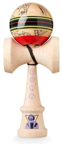 KROM Kendama Bonz Pro Model - aus Ahornholz für Anfänger und Fortgeschrittene - Geschicklichkeitsspiel für draußen und drinnen - Holzspielzeug mit Schnur und Ball - Kendama Skilltoy Kugelfangspiel