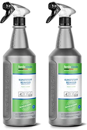 ferdoclean® 2 x 1000 ml di detergente biologico in plastica per telai delle finestre, mobili da giardino e molto altro ancora. Detergente da 2 l per tutte le superfici in plastica, detergente per