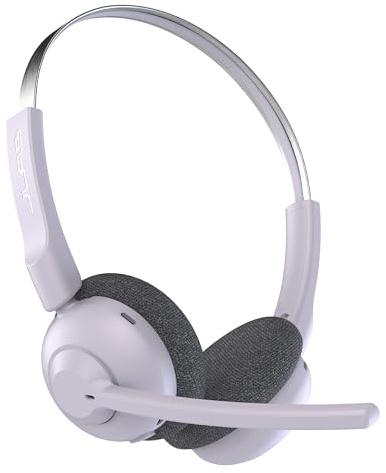 JLab Go Work Pop Casque Bluetooth sans Fil avec Micro, Autonomie 50h, Casque Audio Bluetooth avec Connexion Multipoint pour PC, Ordinateurs, Portables - Casques PC sans Fil pour Télétravail - Lilas
