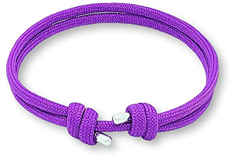 arana's - Bracciale nautico donna uomo bambino bambina | Colore rosa rosso viola nero giallo | Ornamenti in Argento Sterling | Braccialetti marinari fatti a mano | Braccialetti da surf corda paracord