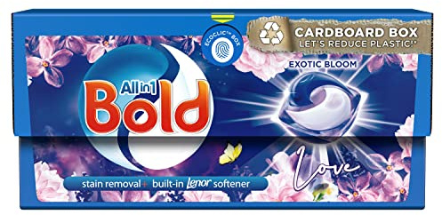 Bold All-in-1 PODS® Washing Liquid Laundry Detergent Tablets/Capsules 28 Washes, Exotic Bloom, For Brilliant Clean With Built-In Fabric Softener