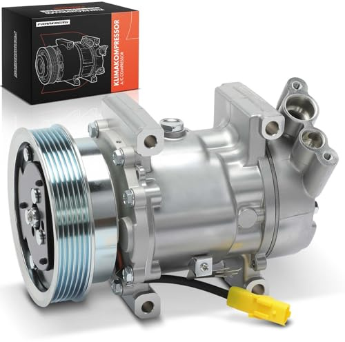 Frankberg Compressore aria condizionata con frizione Compatibile con Clio III BR0/1 CR0/1 Twingo II CN0 Micra III K12 2763000Q0D, compreso l'olio preconfezionato