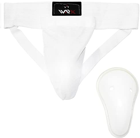WARX Groin Guard With Gel Cup Boxing MMA Protector Box Martial Arts Abdo Jock Karate Taekwondo Abdominal Protector (L)
