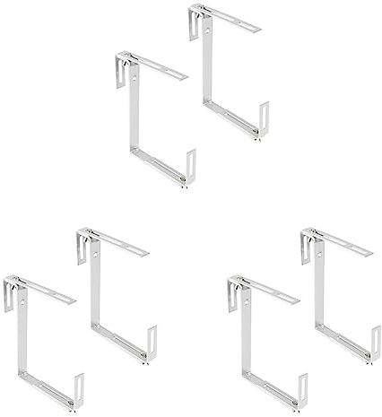 XCLOU Scatola porta fiori senza foratura - Porta scatola da balcone con gancio bianco e supporto 18,5x4,5x17 cm (Confezione da 3)