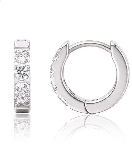Limerencia F136 Pendientes Aro Titanio, 8-12mm Pendientes Titanio Mujer,Pendientes Hipoalergénicos Médico 20G con Circonita Cubica para Mujeres, Hombres Nifas y Adolescentes.